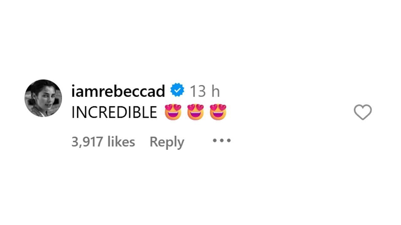 Rebecca Donaldson reacts to Alexandra Saint-Mleux's pictures (@iamrebeccad on Instagram)